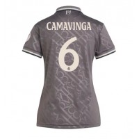 Maglia Calcio Real Madrid Eduardo Camavinga #6 Terza Divisa Donna 2024-25 Manica Corta